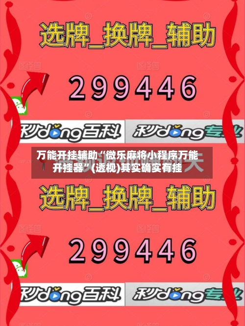 万能开挂辅助“微乐麻将小程序万能开挂器”(透视)其实确实有挂-第2张图片