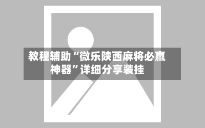 教程辅助“微乐陕西麻将必赢神器”详细分享装挂-第2张图片