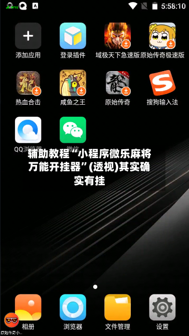 辅助教程“小程序微乐麻将万能开挂器”(透视)其实确实有挂