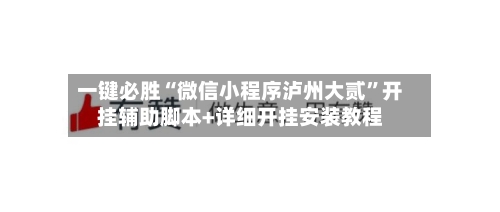 一键必胜“微信小程序泸州大贰”开挂辅助脚本+详细开挂安装教程-第2张图片