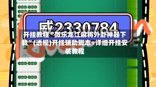 开挂教程“微乐龙江麻将外卦神器下载”(透视)开挂辅助脚本+详细开挂安装教程-第2张图片