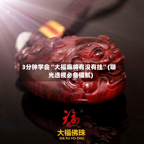3分钟学会“大福麻将有没有挂”(曝光透视必备猫腻)-第2张图片