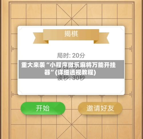 重大来袭“小程序微乐麻将万能开挂器	”(详细透视教程)-第2张图片