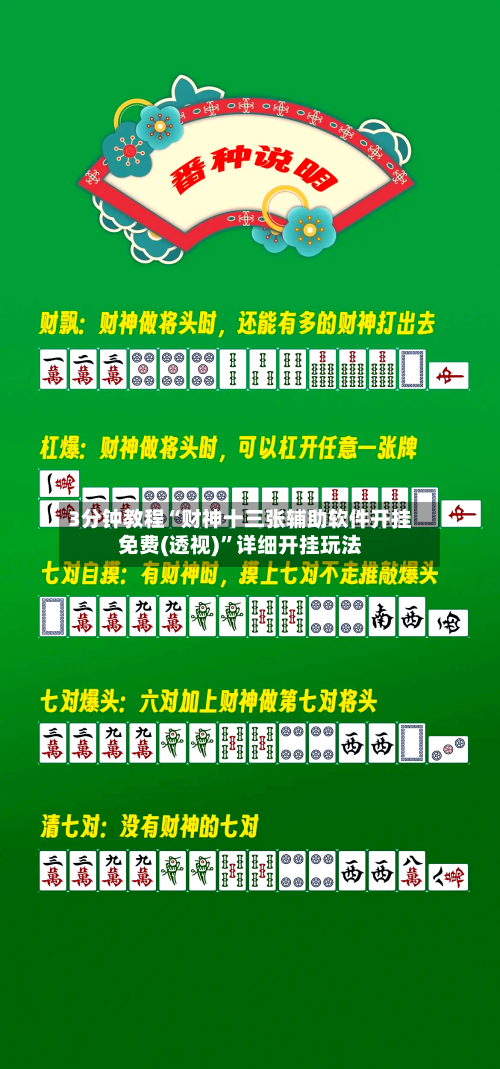 3分钟教程“财神十三张辅助软件开挂免费(透视)”详细开挂玩法-第3张图片