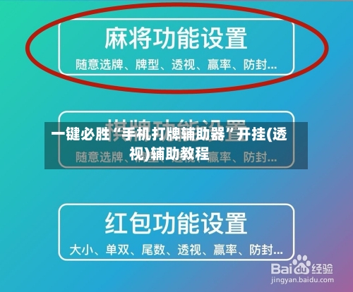 一键必胜“手机打牌辅助器”开挂(透视)辅助教程