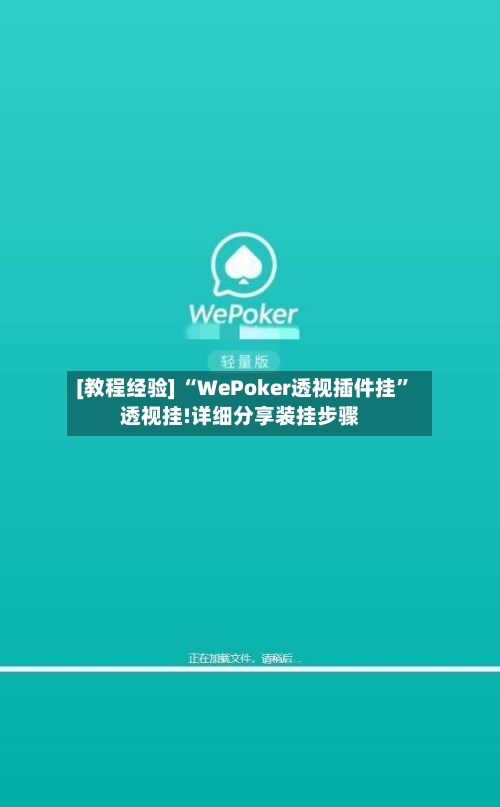 [教程经验] “WePoker透视插件挂”透视挂!详细分享装挂步骤-第2张图片