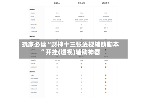 玩家必读“财神十三张透视辅助脚本”开挂(透视)辅助神器-第3张图片