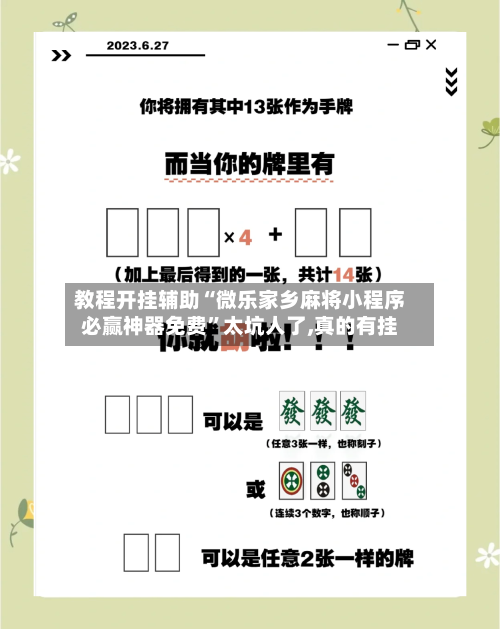教程开挂辅助“微乐家乡麻将小程序必赢神器免费	”太坑人了,真的有挂-第2张图片