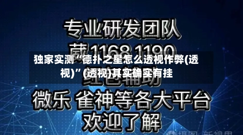 独家实测“德扑之星怎么透视作弊(透视)	”(透视)其实确实有挂-第2张图片
