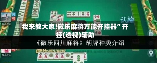 我来教大家!微乐麻将万能开挂器”开挂(透视)辅助-第3张图片
