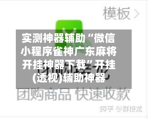 实测神器辅助“微信小程序雀神广东麻将开挂神器下载”开挂(透视)辅助神器-第3张图片