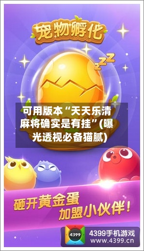 可用版本“天天乐清麻将确实是有挂”(曝光透视必备猫腻)-第3张图片