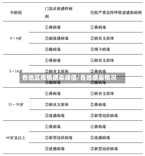 各地区疫情感染峰值/各地感染情况