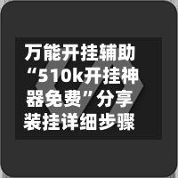 万能开挂辅助“510k开挂神器免费”分享装挂详细步骤