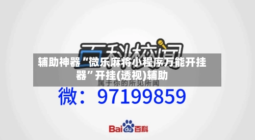 辅助神器“微乐麻将小程序万能开挂器”开挂(透视)辅助-第2张图片
