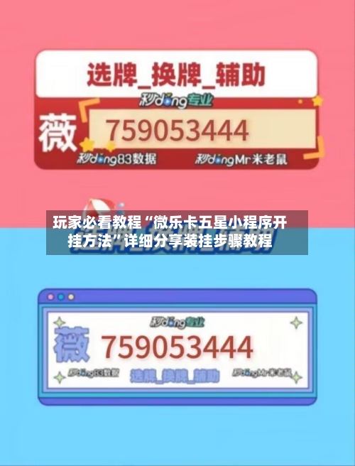 玩家必看教程“微乐卡五星小程序开挂方法	”详细分享装挂步骤教程-第2张图片