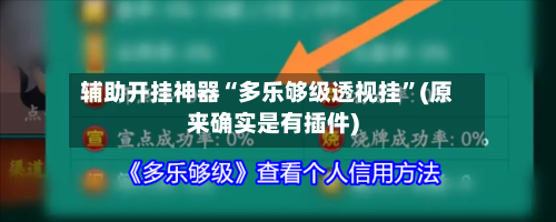 辅助开挂神器“多乐够级透视挂”(原来确实是有插件)