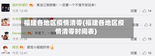 福建各地区疫情清零(福建各地区疫情清零时间表)