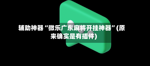 辅助神器“微乐广东麻将开挂神器”(原来确实是有插件)