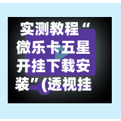 实测教程“微乐卡五星开挂下载安装”(透视挂)详细用法教程-第2张图片