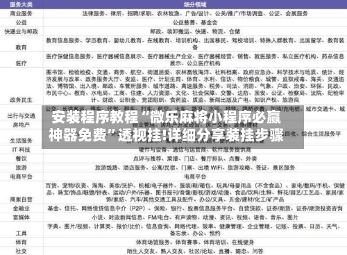 安装程序教程“微乐麻将小程序必赢神器免费”透视挂!详细分享装挂步骤
