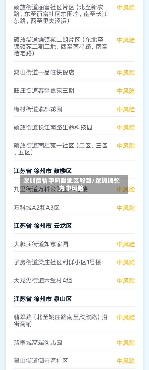 深圳疫情中风险地区解封/深圳调整为中风险