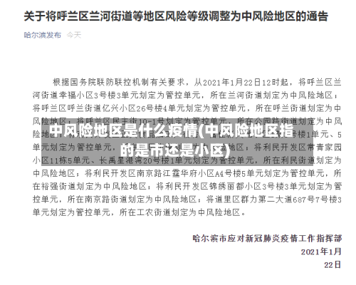 中风险地区是什么疫情(中风险地区指的是市还是小区)
