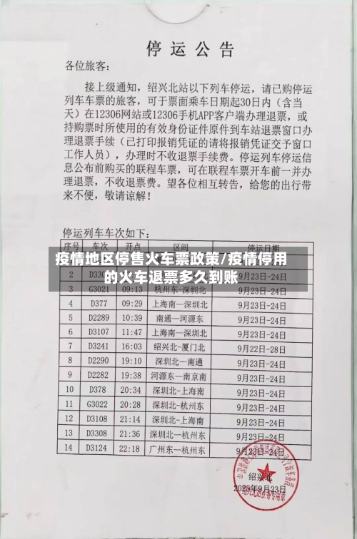 疫情地区停售火车票政策/疫情停用的火车退票多久到账-第3张图片