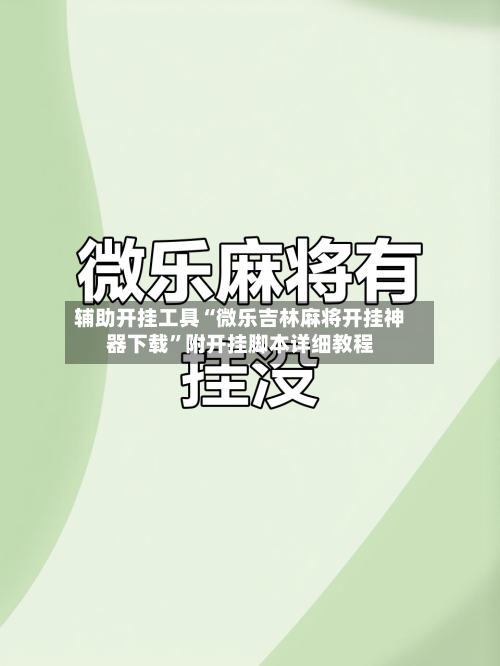 辅助开挂工具“微乐吉林麻将开挂神器下载”附开挂脚本详细教程-第2张图片