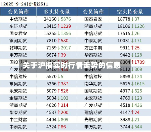 关于沪桐实时行情走势的信息