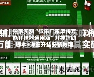 独家实测“微乐广东麻将万能开挂器通用版”开挂辅助脚本+详细开挂安装教程-第2张图片