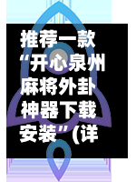 推荐一款“开心泉州麻将外卦神器下载安装”(详细透视教程)-第2张图片