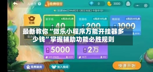 最新教你“微乐小程序万能开挂器多少钱”掌握辅助功能必胜规则-第2张图片
