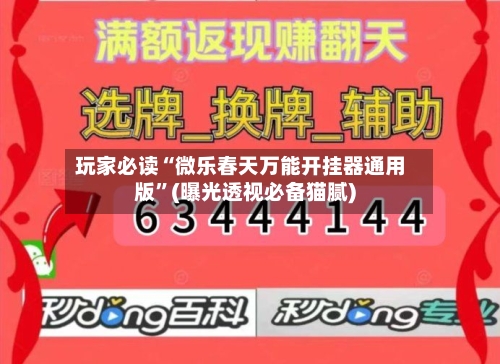 玩家必读“微乐春天万能开挂器通用版”(曝光透视必备猫腻)-第2张图片