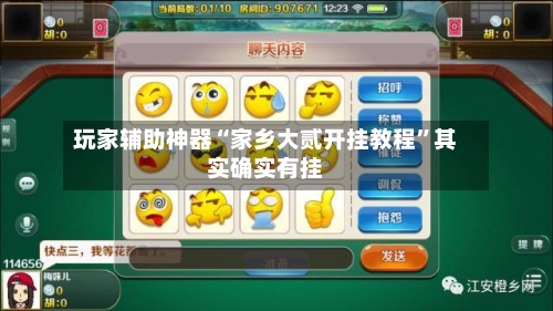 玩家辅助神器“家乡大贰开挂教程”其实确实有挂