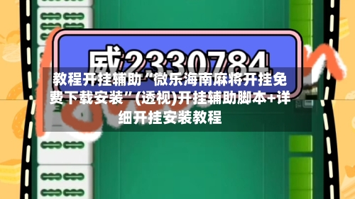 教程开挂辅助“微乐海南麻将开挂免费下载安装”(透视)开挂辅助脚本+详细开挂安装教程-第3张图片