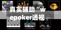 真实辅助“wepoker透视作弊挂购买”详细分享装挂