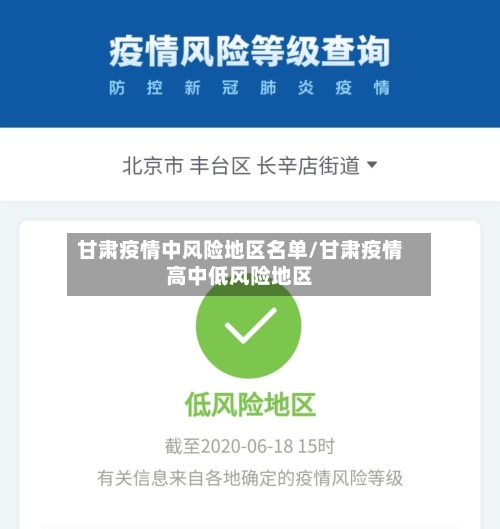 甘肃疫情中风险地区名单/甘肃疫情高中低风险地区-第3张图片