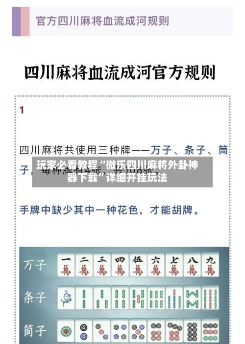 玩家必看教程“微乐四川麻将外卦神器下载”详细开挂玩法-第2张图片
