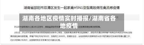 湖南各地区疫情实时播报/湖南省各地疫情-第3张图片