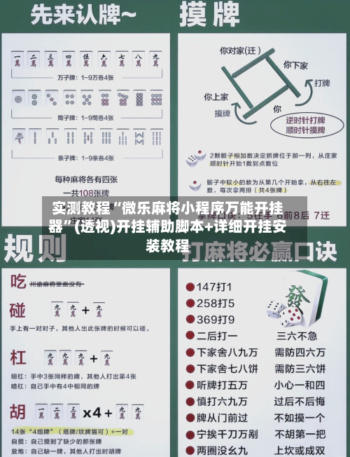 实测教程“微乐麻将小程序万能开挂器”(透视)开挂辅助脚本+详细开挂安装教程-第2张图片