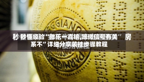 秒懂经验“微乐一直输,跟微信号有关系不”详细分享装挂步骤教程-第2张图片
