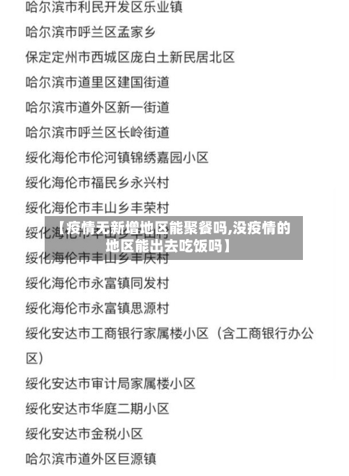 【疫情无新增地区能聚餐吗,没疫情的地区能出去吃饭吗】-第2张图片