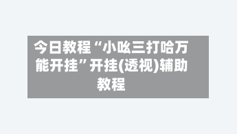今日教程“小吆三打哈万能开挂	”开挂(透视)辅助教程-第2张图片