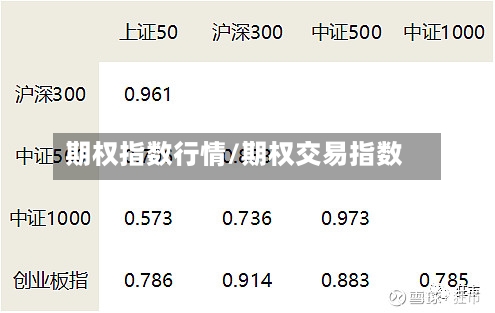 期权指数行情/期权交易指数