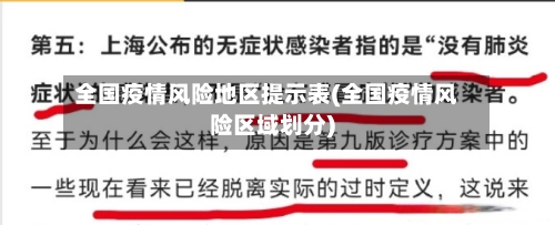 全国疫情风险地区提示表(全国疫情风险区域划分)