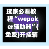 玩家必看教程“wepoker辅助器”(免费)开挂辅助教学(最新辅助开挂教程)