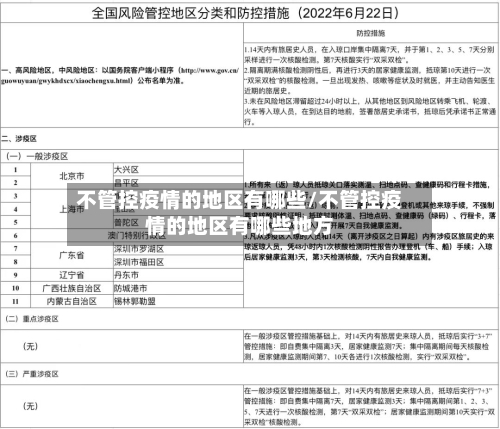 不管控疫情的地区有哪些/不管控疫情的地区有哪些地方-第3张图片