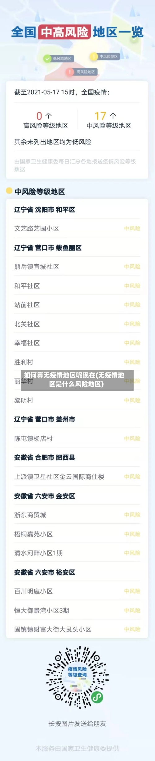 如何算无疫情地区呢现在(无疫情地区是什么风险地区)