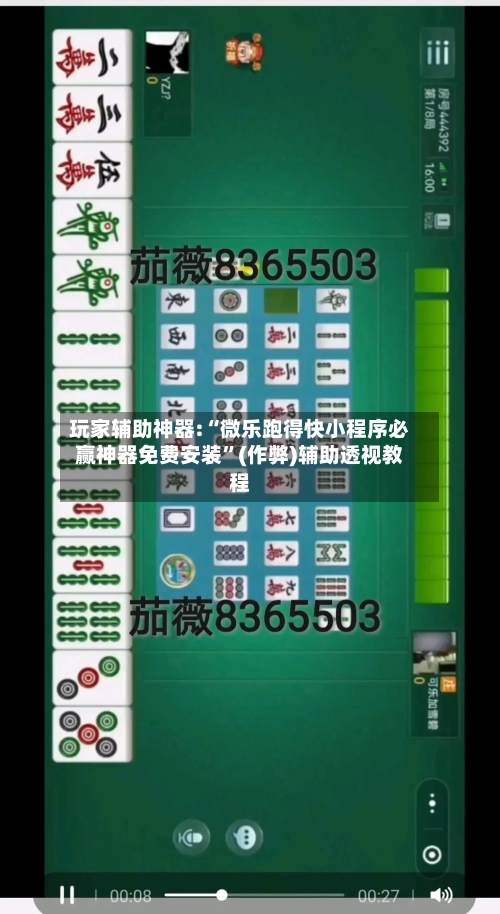 玩家辅助神器:“微乐跑得快小程序必赢神器免费安装”(作弊)辅助透视教程
